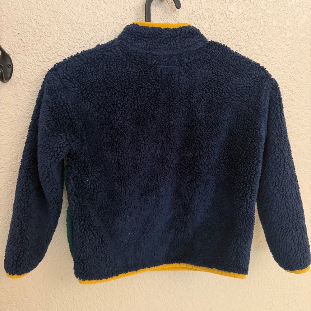 Levis Boys XS 4-5 Colorblocked Sherpa Half Zip Pullover Sweatshirt Blue Yellow - Picture 11 of 11